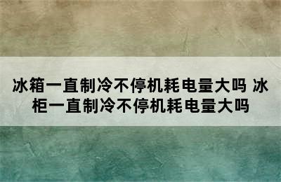 冰箱一直制冷不停机耗电量大吗 冰柜一直制冷不停机耗电量大吗